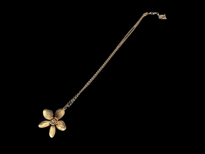 Orchid Gold Charm with White CZ Stone